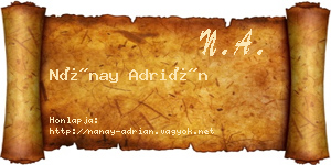 Nánay Adrián névjegykártya